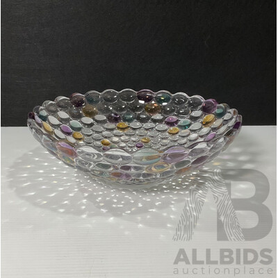 Coloured Bubble Glass Salad  Bowl