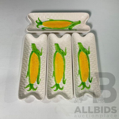 Set of Four Corn on the Cob Serving Tray