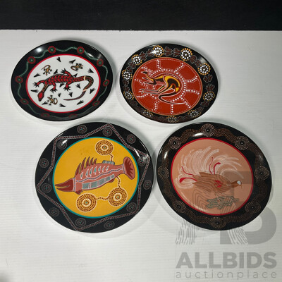 Collection of Four Torwabba Aboriginal Art Plates