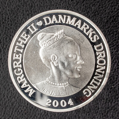 Denmark 2004 Silver Two Hundred Kroner Coin, Wedding of Crown Prince .999