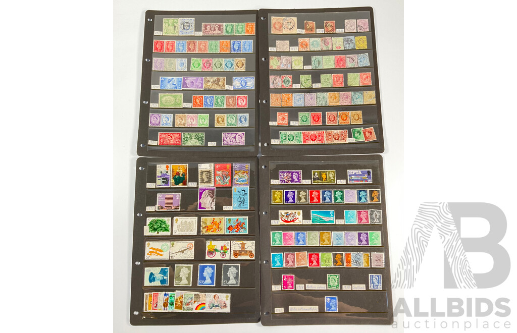 Collection of Great Britain Stamps Including 1841/1858 Penny Reds, QV, KGV, KEVIII, KGVI, QE2, Perforates