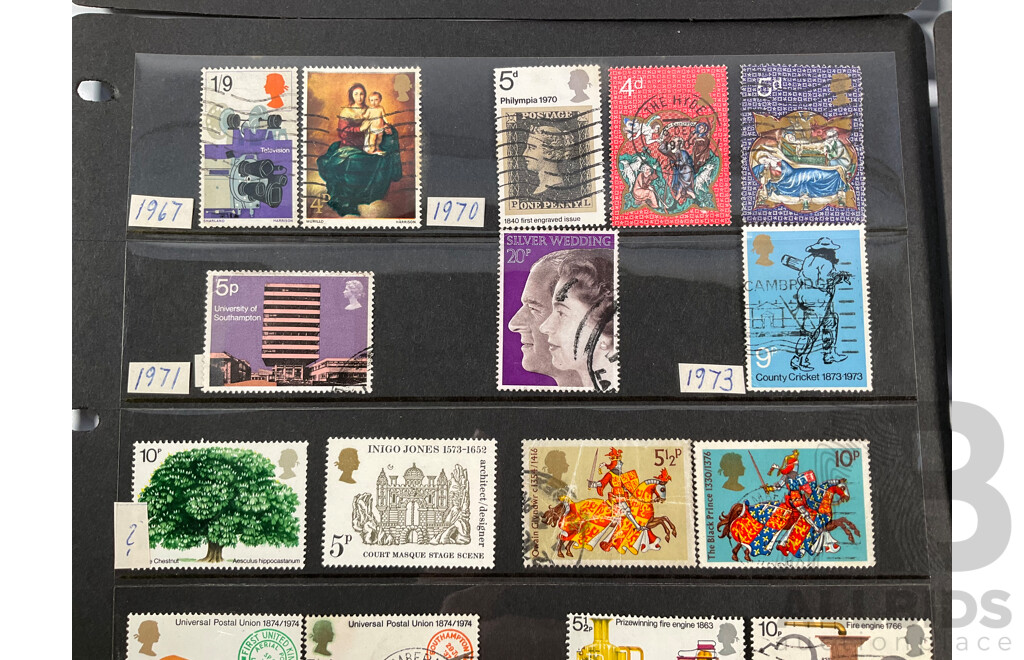 Collection of Great Britain Stamps Including 1841/1858 Penny Reds, QV, KGV, KEVIII, KGVI, QE2, Perforates