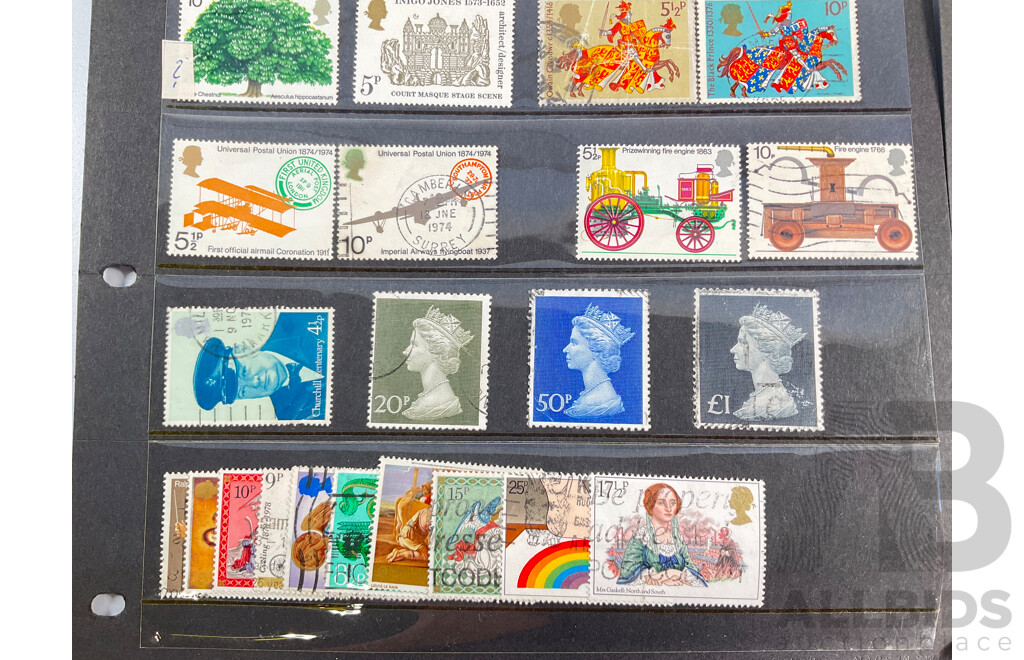 Collection of Great Britain Stamps Including 1841/1858 Penny Reds, QV, KGV, KEVIII, KGVI, QE2, Perforates