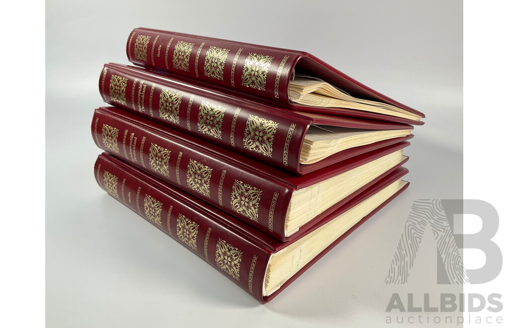 Four Albums of Vintage German Stamps Including Berlin Western Sector, Sets