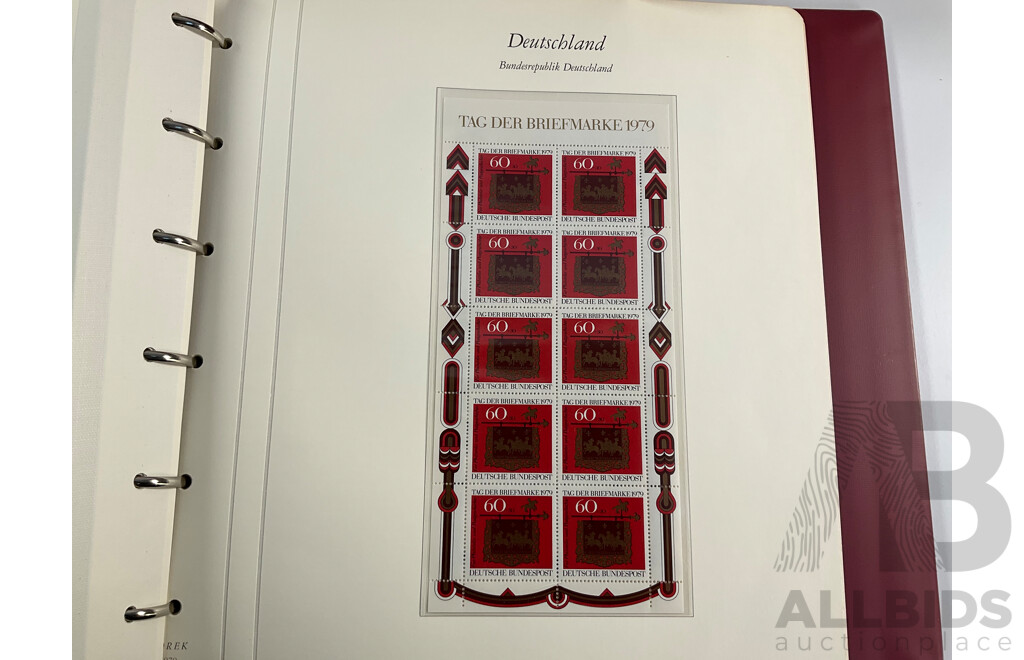 Four Albums of Vintage German Stamps Including Berlin Western Sector, Sets