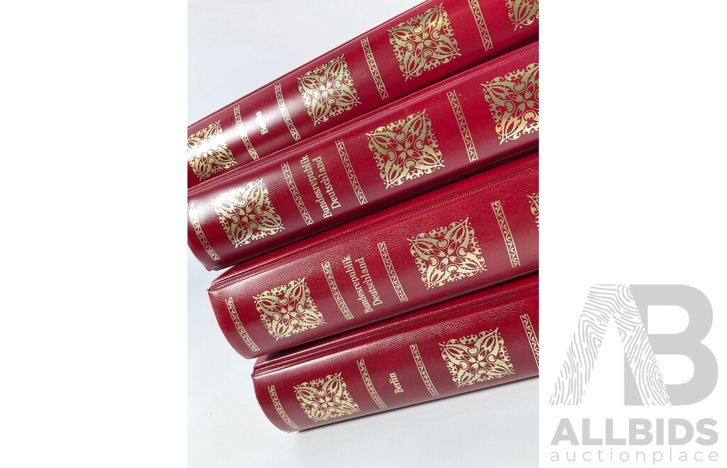 Four Albums of Vintage German Stamps Including Berlin Western Sector, Sets