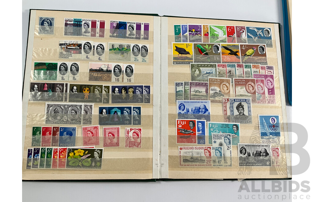 Four Albums of Vintage International Stamps Including India, Ceylon, France, Italy, Canada, Netherlands, Spain, Switzerland and More