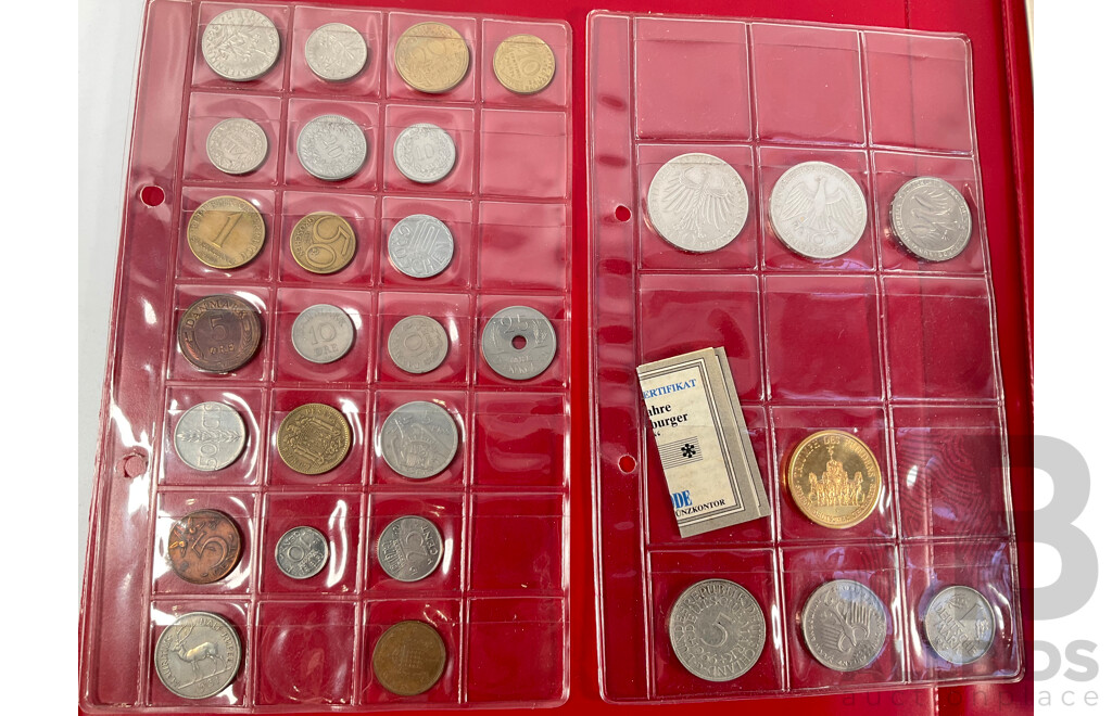 Collection of Papua New Guinea 1960's/70's Mint Stamp Sets, Album of Australian First Day Covers Spanning 1976 to 1979 and Collection of Vintage European Coins