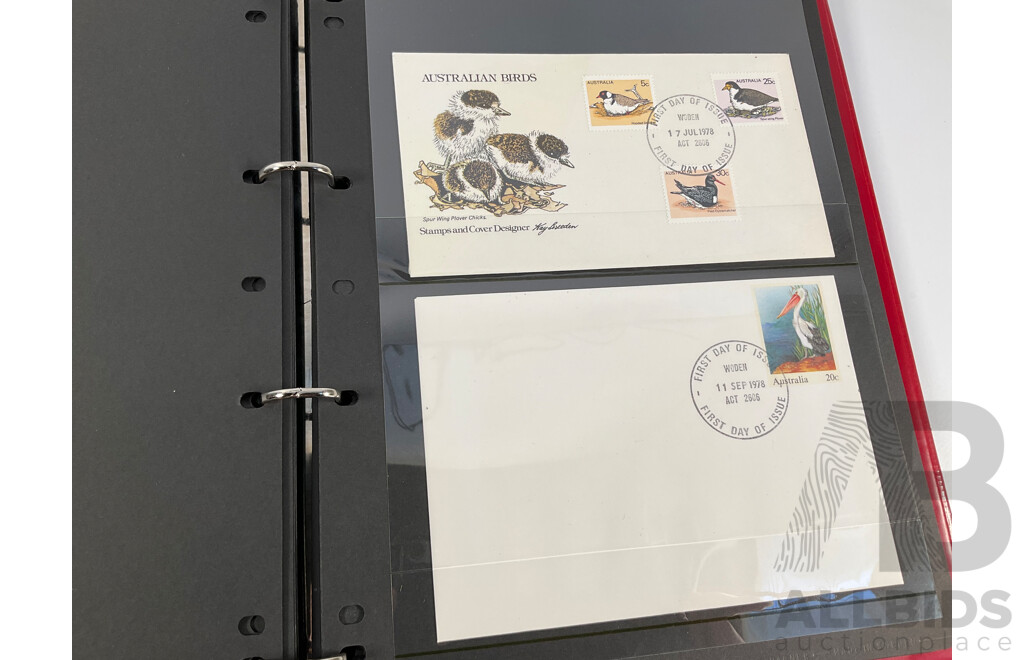 Collection of Papua New Guinea 1960's/70's Mint Stamp Sets, Album of Australian First Day Covers Spanning 1976 to 1979 and Collection of Vintage European Coins