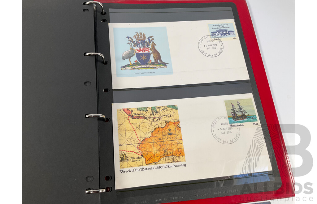 Collection of Papua New Guinea 1960's/70's Mint Stamp Sets, Album of Australian First Day Covers Spanning 1976 to 1979 and Collection of Vintage European Coins