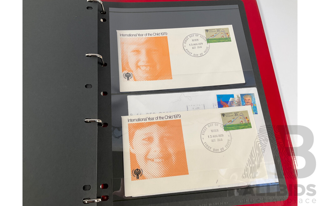 Collection of Papua New Guinea 1960's/70's Mint Stamp Sets, Album of Australian First Day Covers Spanning 1976 to 1979 and Collection of Vintage European Coins