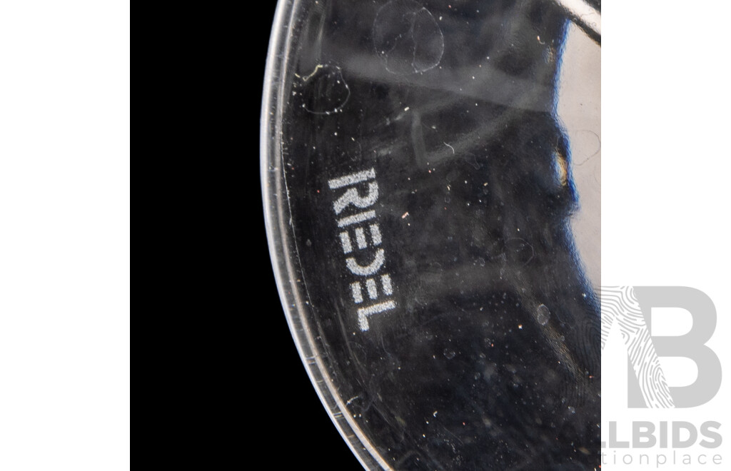 Set Two German Made Riedel Crystal Vinum Sauvignon Blanc Glasses and Riedel Syrah Decanter, All in Original Boxes