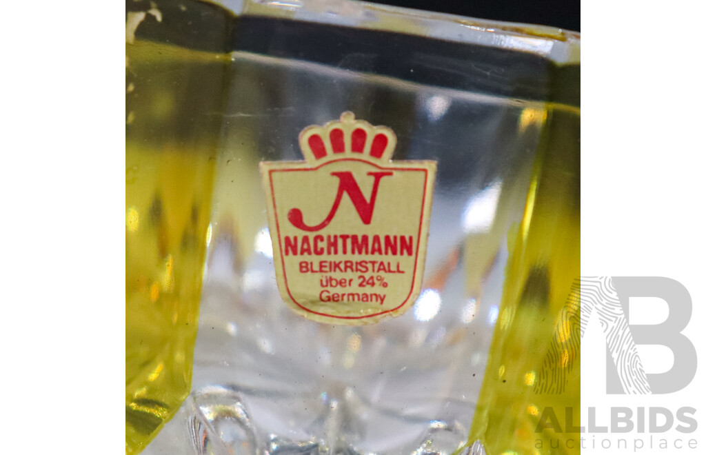 Translucent Yellow and Clear Crystal Bowl by Nachtmann Made in Germany
