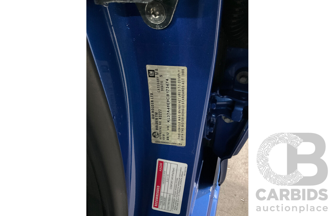 9/2012 Holden Barina TM 5d Hatchback Bocaray Blue Metallic 1.6L