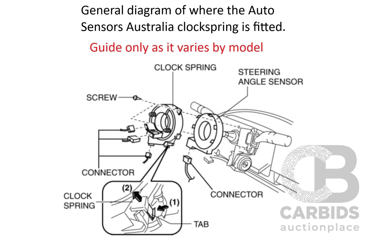 Clock Spring Replacement for Nissan Navara D40 VSK (25560-EC44D 25560-EC48D) and 24 X Wheels Nut ( 12x1.5mm)