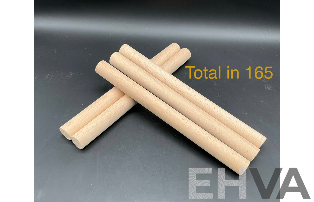Multi-Purpose Wooden Dowel Rods 250X 21.2mm - Lot of 165