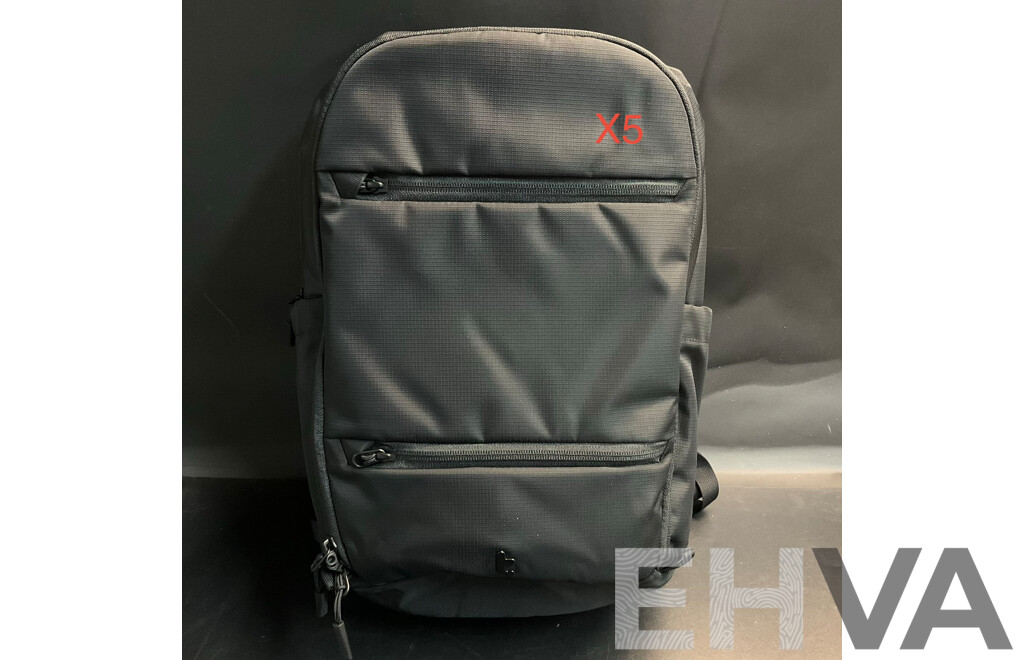 Tomtoc 16-inch Laptop Backpack - Black - Lot of 5 - Estimated Total $700