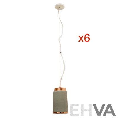 Morden Concrete Ceiling Pendant Lamp - Lot of 6
