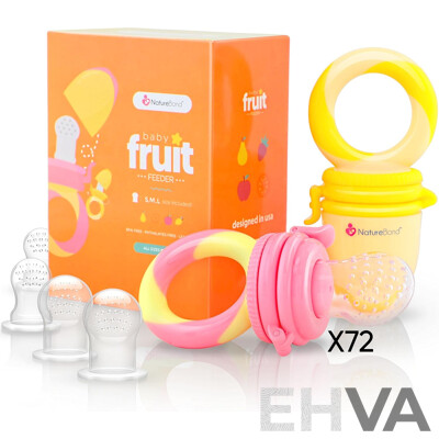 NatureBond Baby Food Feeder/Fruit Feeder Pacifier (Peach Pink) - Lot of 72 - Estimated Total ORP $1,584.00