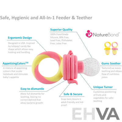NatureBond Baby Food Feeder/Fruit Feeder Pacifier (Peach Pink) - Lot of 72 - Estimated Total ORP $1,584.00