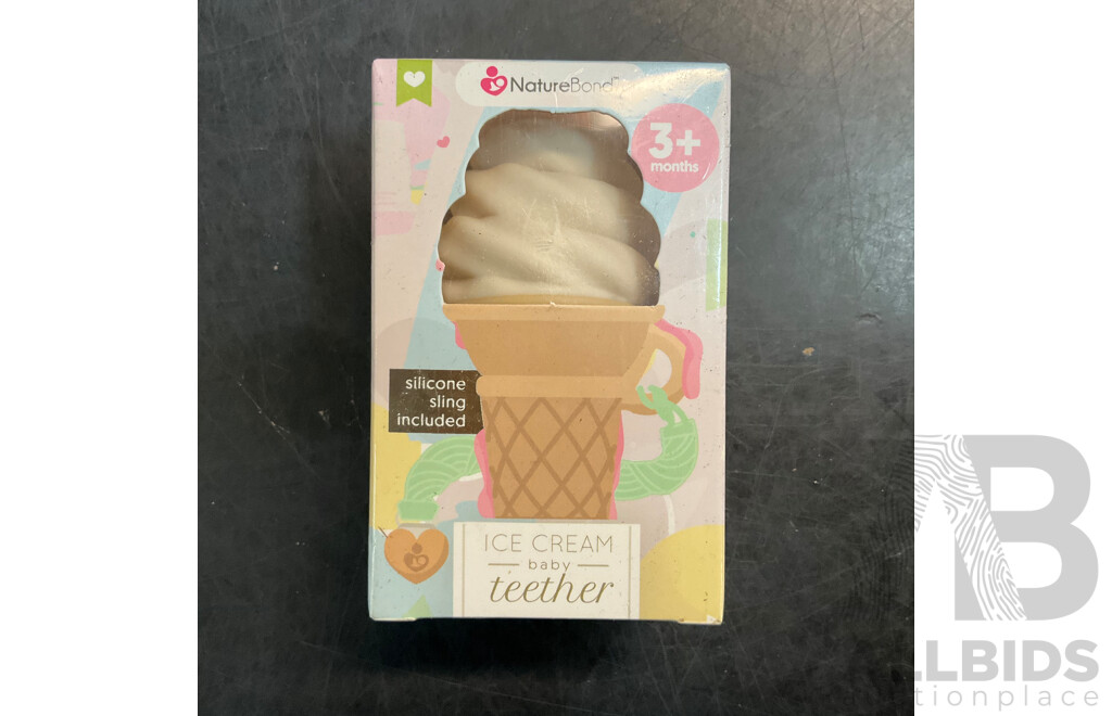 NatureBond Baby Food Feeder/Fruit Feeder Pacifier & Silicone Baby Teether (Green, Vanilla, Chocolate) - Lot of 60 - Estimated Total RRP $1,167