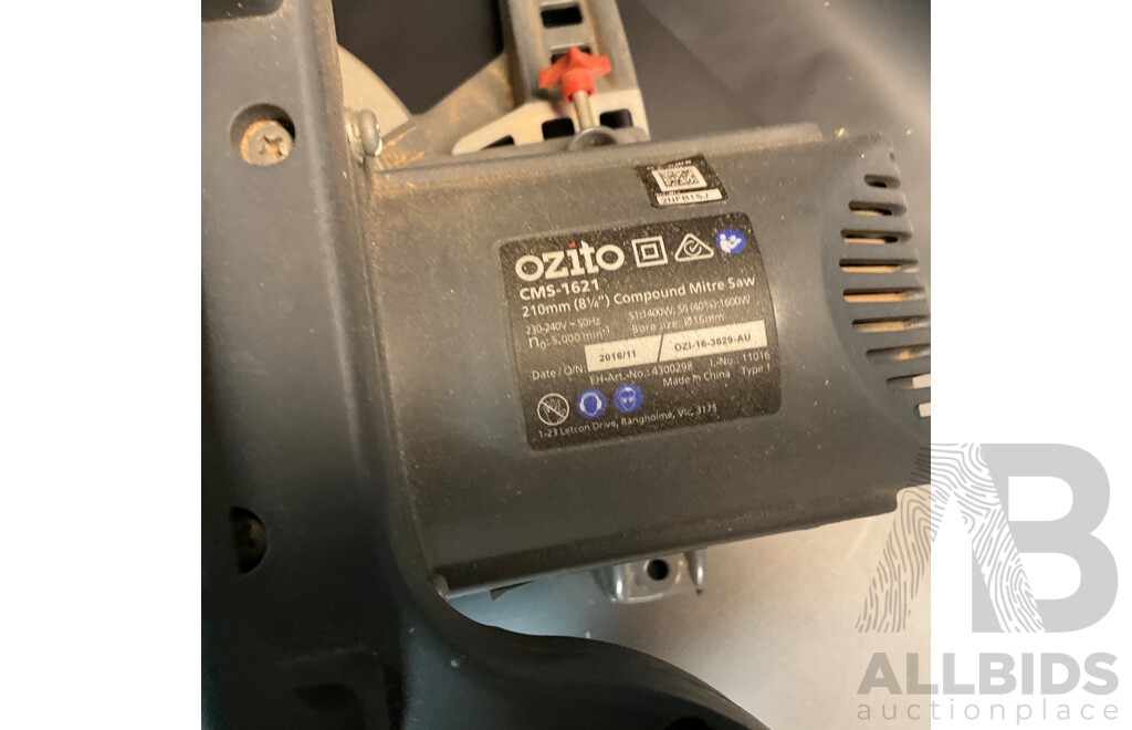Assorted Tools - XU1 100mm Angle Grinder / Direct Power DP22MT1 / Workzone Circular Saw 1200W / OZITO CMS-1621 Mitre Saw and More