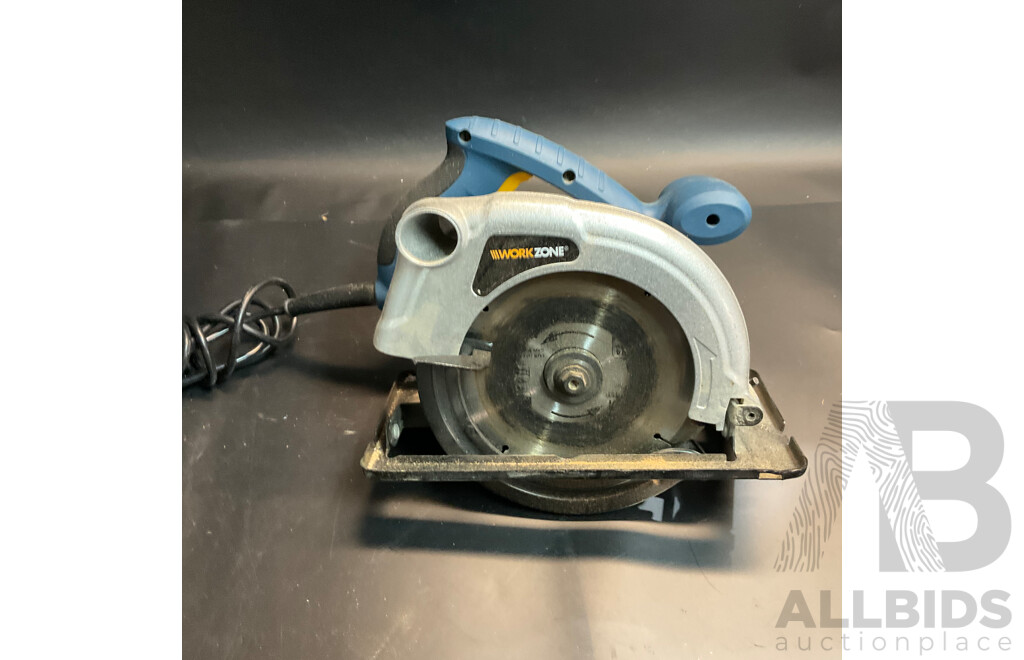 Assorted Tools - XU1 100mm Angle Grinder / Direct Power DP22MT1 / Workzone Circular Saw 1200W / OZITO CMS-1621 Mitre Saw and More