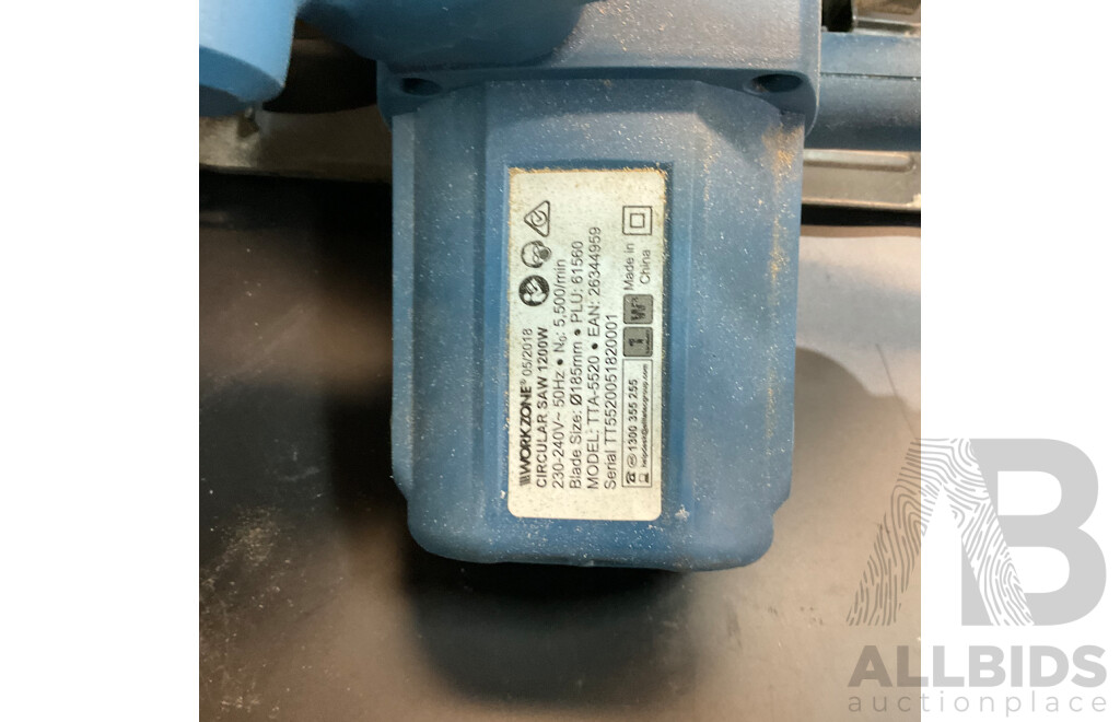 Assorted Tools - XU1 100mm Angle Grinder / Direct Power DP22MT1 / Workzone Circular Saw 1200W / OZITO CMS-1621 Mitre Saw and More