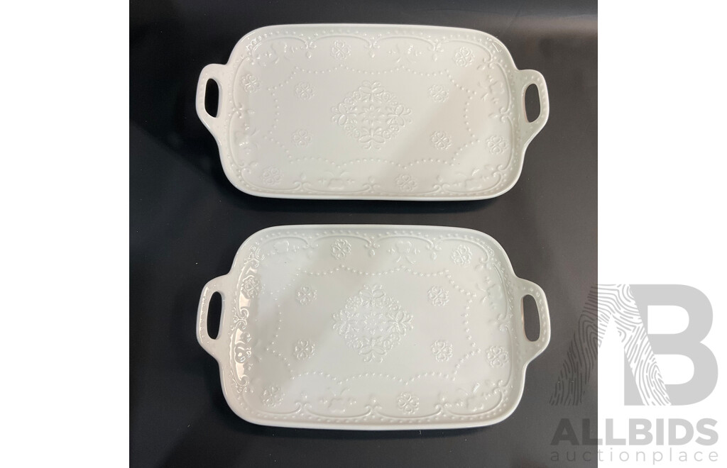 Tropical Leaf & White 3 Tier Cake Stand for Birthday, Wedding, Party, High Tea or Other Occasion with 2 Different Stand Racks with 3 Sets of Serving Plates