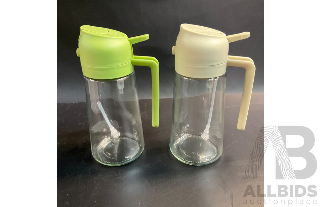 Six of Multifunctional Oiler 470ML for Kitchen, Cooking, BBQ, Air Fryer, Salad, Frying, Baking & 1x Garlic Press