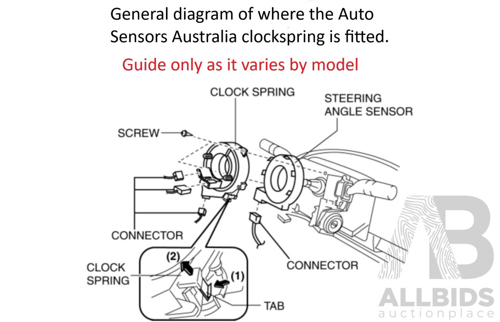 Clock Spring Replacement for Nissan Navara D40 VSK (25560-EC44D 25560-EC48D) and 24 X Wheels Nut ( 12x1.5mm)