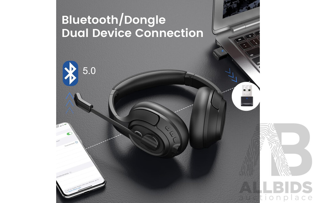 EKSA H6 Wireless Headsets with Microphone - Lot of 2 - Estimated Total RRP $ 350