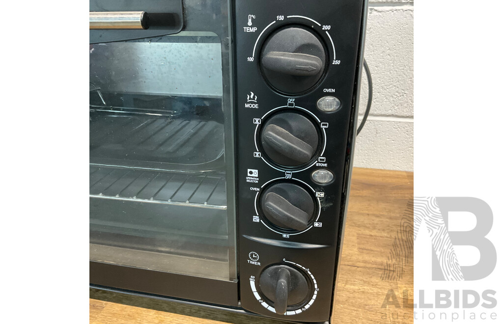 Custom Work Bench with Lumina 34L Rotisserie Oven & Breville BM0300 Microwave & Philips HD9220 Airfryer