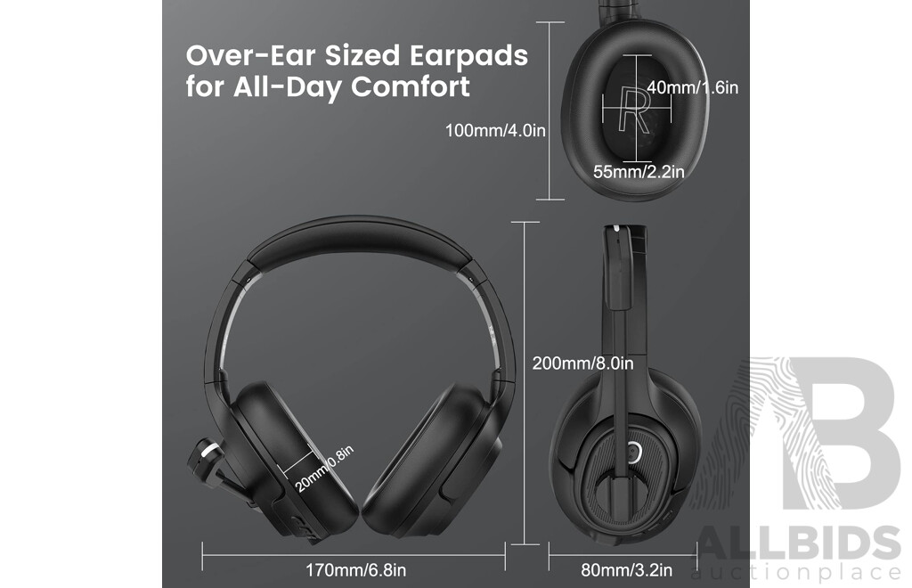 EKSA H6 Wireless Headsets with Microphone - Lot of 2 - Estimated Total RRP $ 350