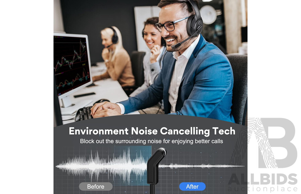 EKSA H6 & H16 Wireless Headsets with Microphone - Lot of 3