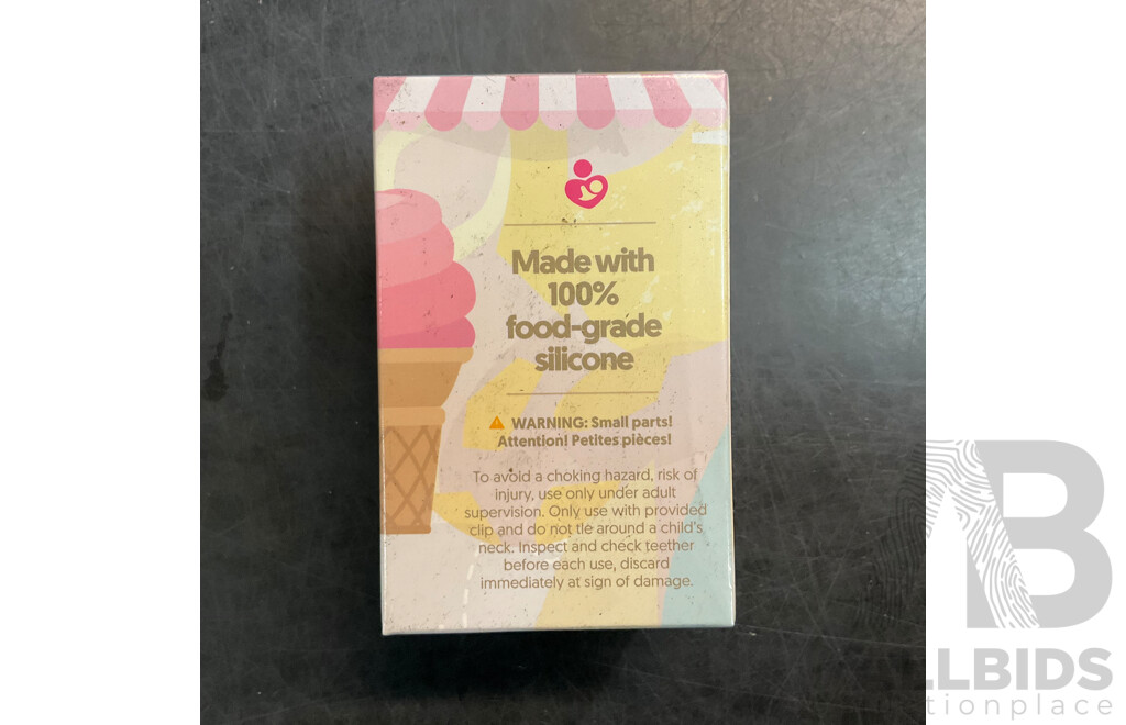 NatureBond Baby Food Feeder/Fruit Feeder Pacifier ( Pink Peach) & Silicone Baby Teether  (Green, Vanilla, Chocolate)  - Lot of 46  - Estimated Total RRP $895