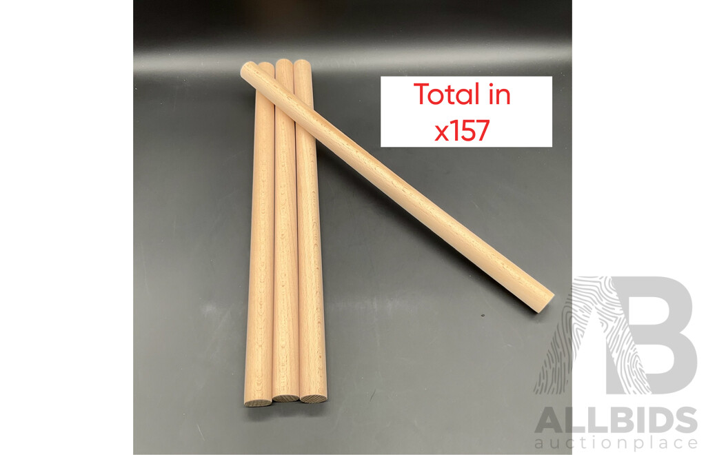 Multi-Purpose Wooden Dowel Rods 400X 21.2mm - Lot of 157