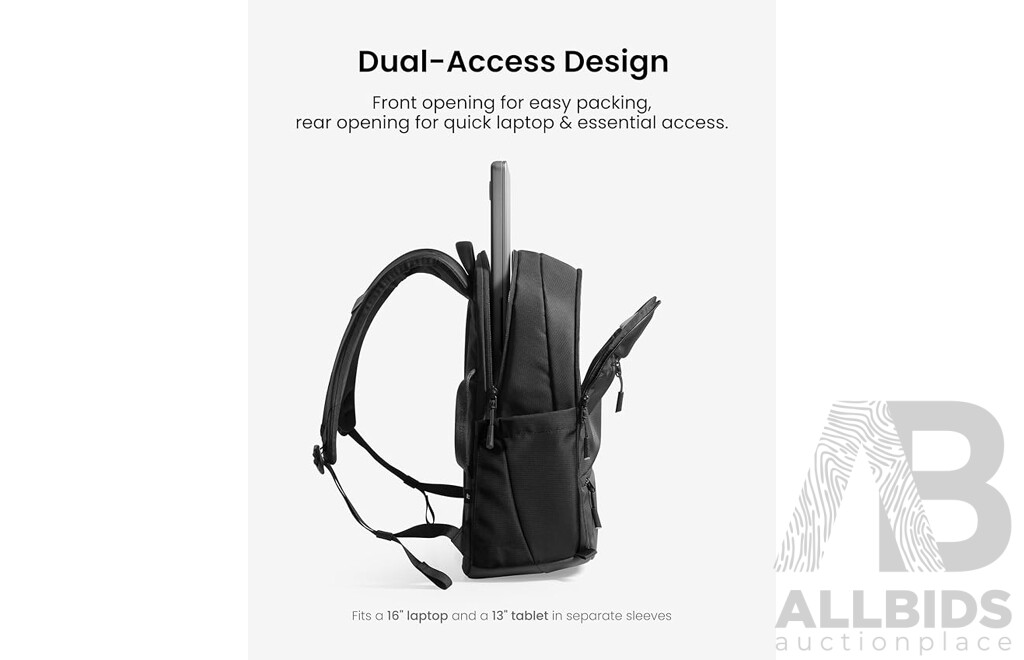 Tomtoc 16-inch Laptop Backpack - Black - Lot of 5 - Estimated Total $700