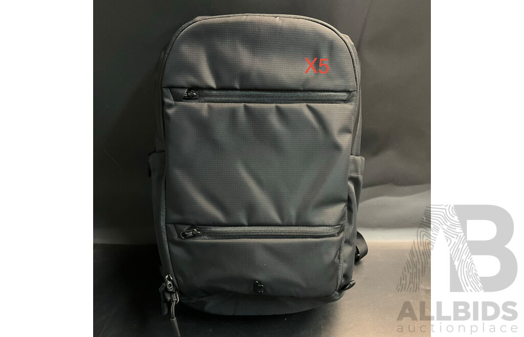 Tomtoc 16-inch Laptop Backpack - Black - Lot of 5 - Estimated Total $700