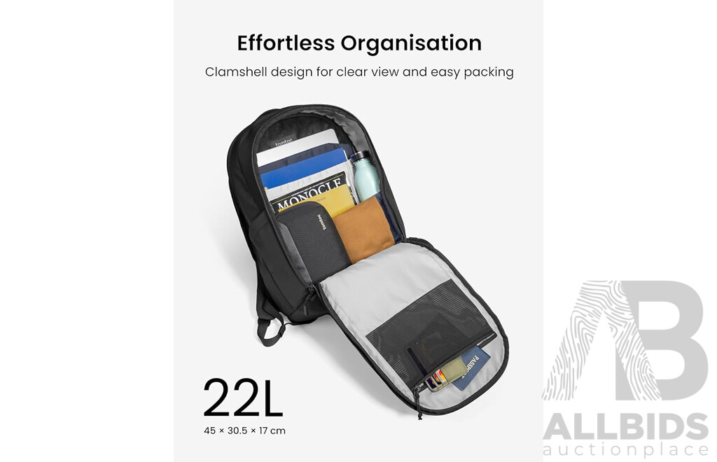 Tomtoc 16-inch Laptop Backpack - Black - Lot of 5 - Estimated Total $700