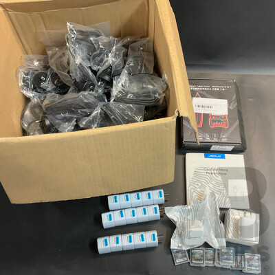 Mixed Lot - Network Cable Tester & Australia Power Cable/ Plugs/ Adapters and 3DS Games & More