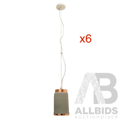 Morden Concrete Ceiling Pendant Lamp ( 2 Styles)  - Lot of 6