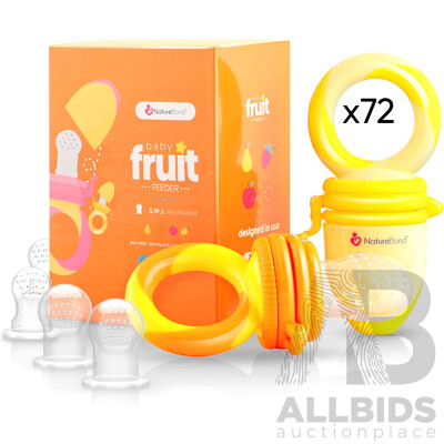 NatureBond Baby Food Feeder/Fruit Feeder Pacifier (Sunshine Orange Lemonade Yellow) - Lot of 72 - Estimated Total $ 1,584
