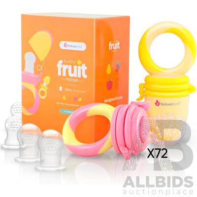 NatureBond Baby Food Feeder/Fruit Feeder Pacifier (Peach Pink) - Lot of 72 - Estimated Total ORP $1,584.00