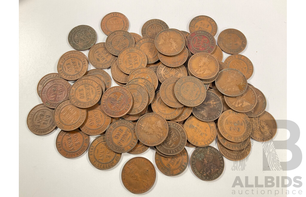Collection of Australian KGV Pennies Spanning 1918 to 1934