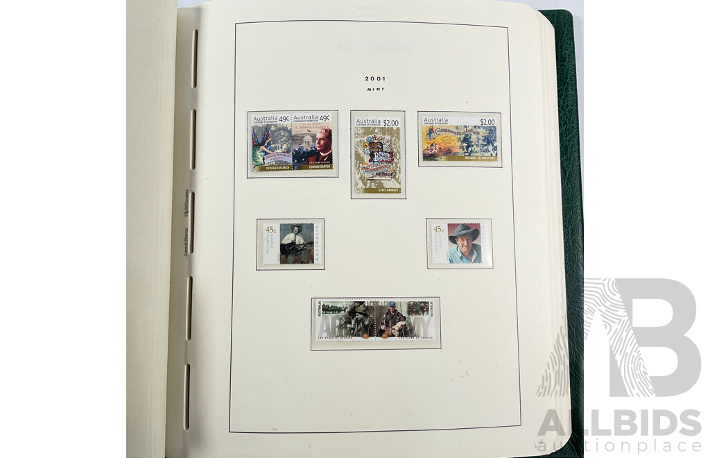Album of Australian Mint and Cancelled Stamps Spanning 2001 to 2005, Sets and Multiples