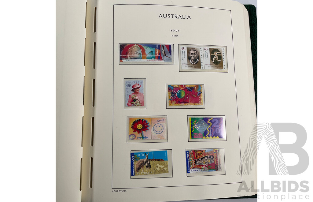 Album of Australian Mint and Cancelled Stamps Spanning 2001 to 2005, Sets and Multiples