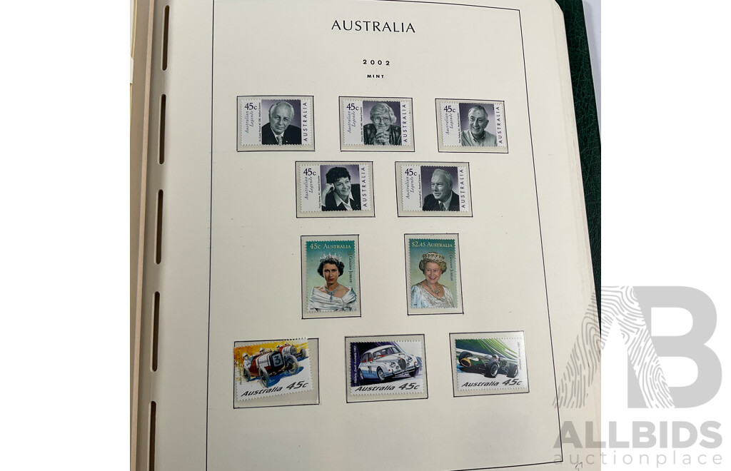 Album of Australian Mint and Cancelled Stamps Spanning 2001 to 2005, Sets and Multiples