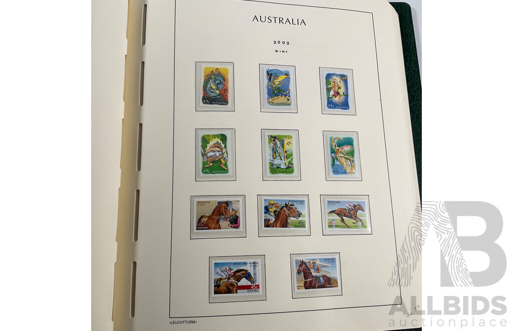 Album of Australian Mint and Cancelled Stamps Spanning 2001 to 2005, Sets and Multiples