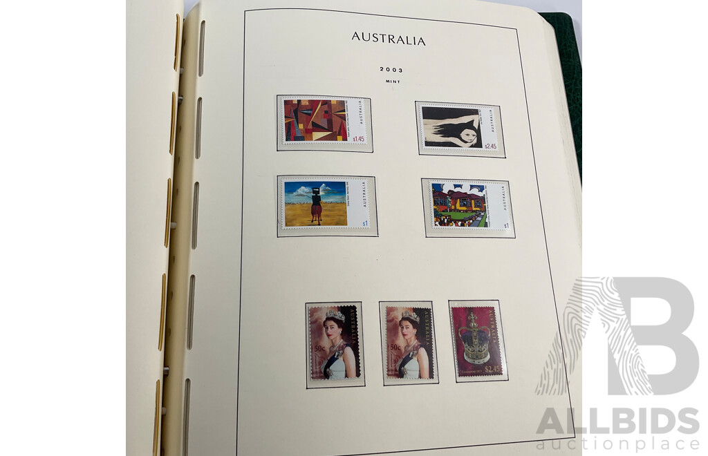 Album of Australian Mint and Cancelled Stamps Spanning 2001 to 2005, Sets and Multiples